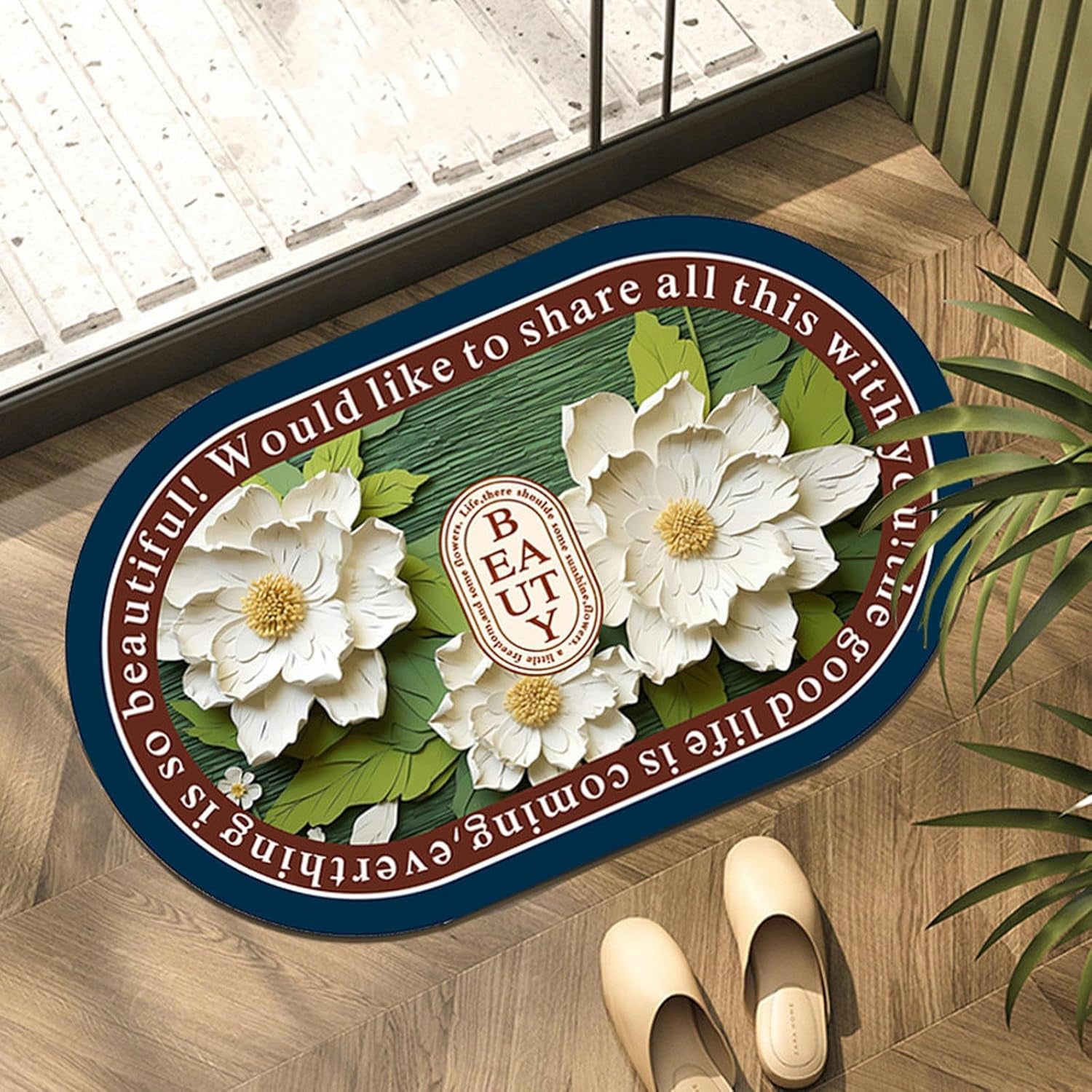 01_4fb933a1-dfe9-484a-a9eb-9e87dbccb62a.jpg 3D Visual Anti-Slip Absorbent Soft Shower Drying Bathroom Mat Mix Design 1 Pc - Front View by Nari Haat, Indian ethni...