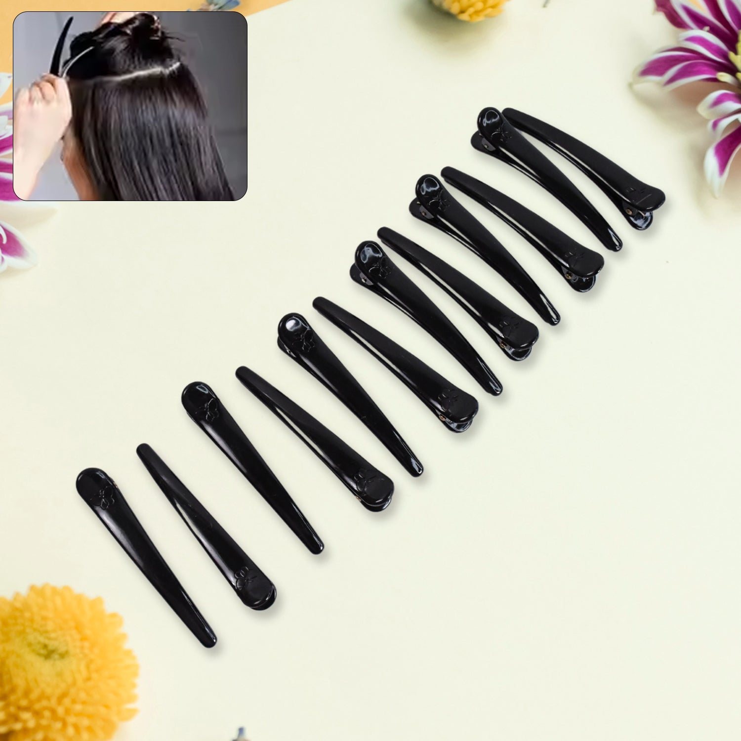 01_4fde7ee3-9a8c-4c3e-9f6e-d49a380649ab.jpg Hair Clips for Styling (12 Pc), Hair accessories - Front View by Nari Haat, Indian ethnic wear, women clothing, desig...