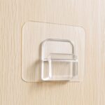 Heavy-Duty Transparent Wall Hook with Seamless Adhesive Backing (1 Pc) - Front View by Nari Haat, Indian ethnic wear,...