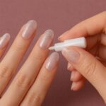 Glitter 3D Floral Press-On Artificial Nail Tips with Nail Glue fake nails (1 Set) - Fabric Detail by Nari Haat, India...