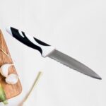 Ritu Stainless Steel Serrated Blade Zebra Kitchen Knife (1 Pc) - Back View by Nari Haat, Indian ethnic wear, women cl...