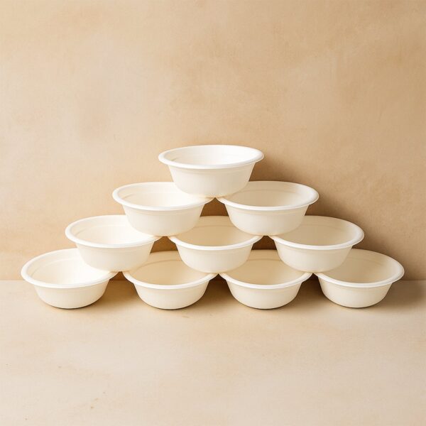 Freshee 240 ml Compostable Bagasse Bowl (10 Pc) - Front View by Nari Haat, Indian ethnic wear, women clothing, design...