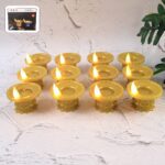 Set of 12 Water Sensor LED Golden Diyas - Front View by Nari Haat, Indian ethnic wear, women clothing, designer suit