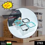 4Pc Square Container 700Ml Used For Storing Types Of Food Stuffs And Items. - With Dupatta by Nari Haat, Indian ethni...
