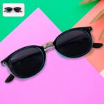 Sky Blue UV Protected Round Sunglasses, classic Sunglasses for Men & Women - Closeup Embroidery by Nari Haat, Indian ...