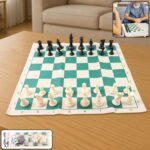 Small Premium Portable Chess Set Plastic Chess Pieces (1 Set) - Front View by Nari Haat, Indian ethnic wear, women cl...