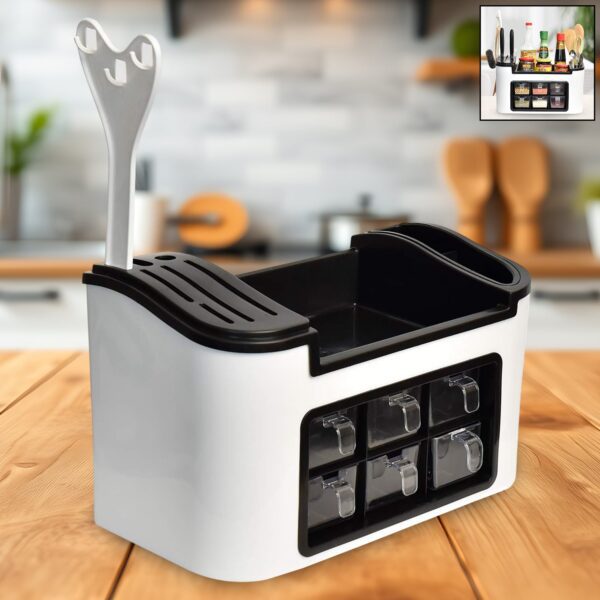 Multifunctional Kitchen Storage Organizer Rack - Front View by Nari Haat, Indian ethnic wear, women clothing, designe...