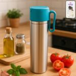 Supermom Stainless Steel Fresh Oil Pourer Bottle with Flip Lid and Handle Approx 1000ML (1 Pc) - Front View by Nari H...
