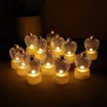 Decorative Apple Shape LED Tealight Candles (12 Pc) - Front View by Nari Haat, Indian ethnic wear, women clothing, de...