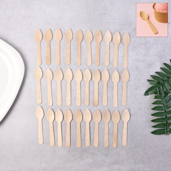 110mm Wooden Tea Spoon – 30 Pcs Pack - Front View by Nari Haat, Indian ethnic wear, women clothing, designer suit