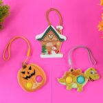 Silicone Push Bubble Fidget Keychain Toy (1 Pc) - Fabric Detail by Nari Haat, Indian ethnic wear, women clothing, des...