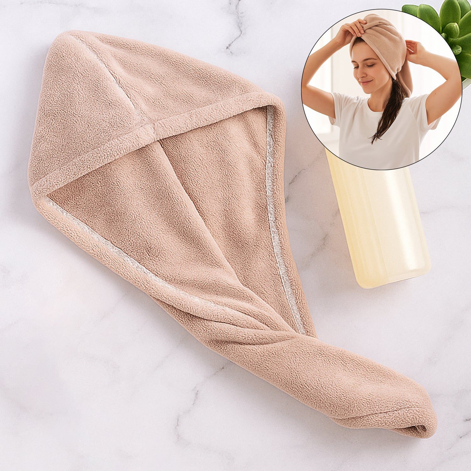 01_81a0ba70-4136-4fc4-aecc-4cbe8ac4a204.jpg Microfiber Hair Drying Towel Wrap - (1 Pc) - Front View by Nari Haat, Indian ethnic wear, women clothing, designer suit