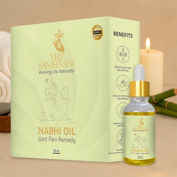 Ved Sanjeevani Nabhi Oil for Joint Pain Relief (30ML / 1 Pc) - Front View by Nari Haat, Indian ethnic wear, women clo...