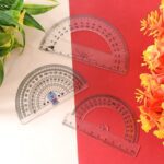 Multipurpose Transparent Plastic Protractor Set (3 Pcs Set) - Front View by Nari Haat, Indian ethnic wear, women clot...