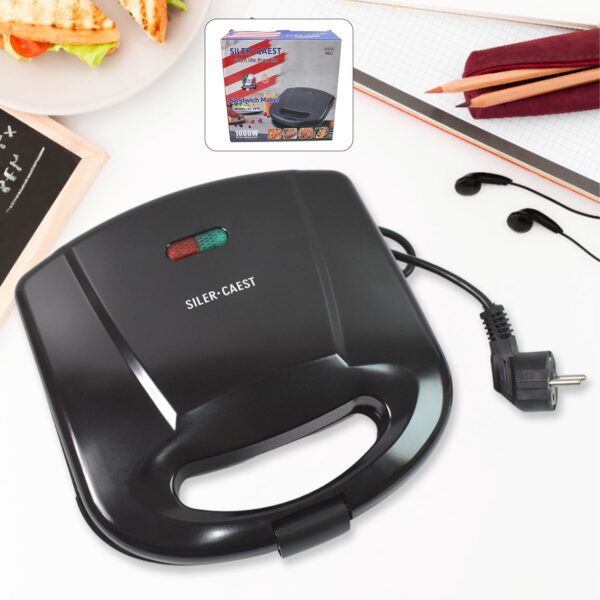 Sandwich Maker Makes Sandwich Non-Stick Plates| Easy to Use with Indicator Lights Sandwich toaster - Front View by Na...