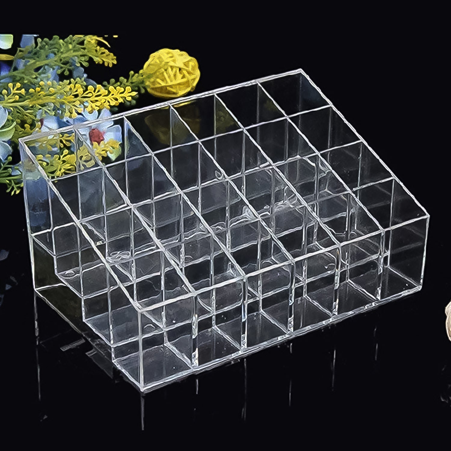 01_957adcc2-743e-4078-a78a-56bfdf4d2eb5.jpg 24 Hole Stand Trapezoid Holder Makeup Brushes Set Lipstick Holder Case Tools (1 Pc) - Front View by Nari Haat, Indian...