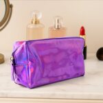 Holographic Shiny Waterproof Travel Cosmetic Pouch (1 Pc) - Front View by Nari Haat, Indian ethnic wear, women clothi...