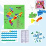 Aditi Mapster India Map EVA Foam Puzzle Set - Front View by Nari Haat, Indian ethnic wear, women clothing, designer suit