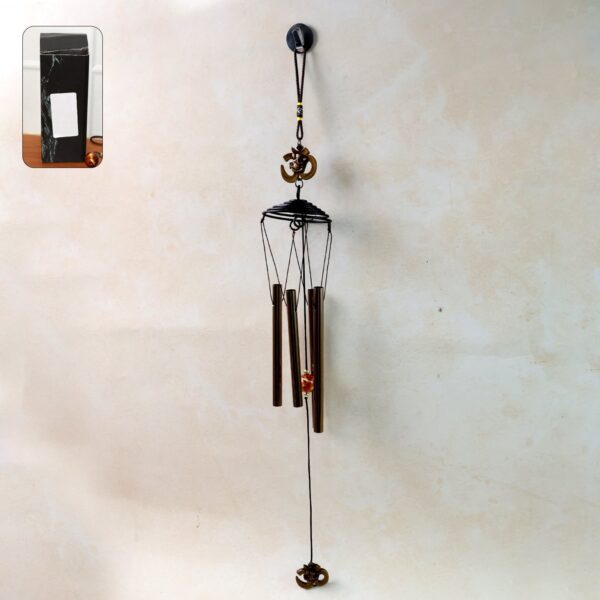Metal Wind Chime with Om Symbol (1 Pc) - Front View by Nari Haat, Indian ethnic wear, women clothing, designer suit