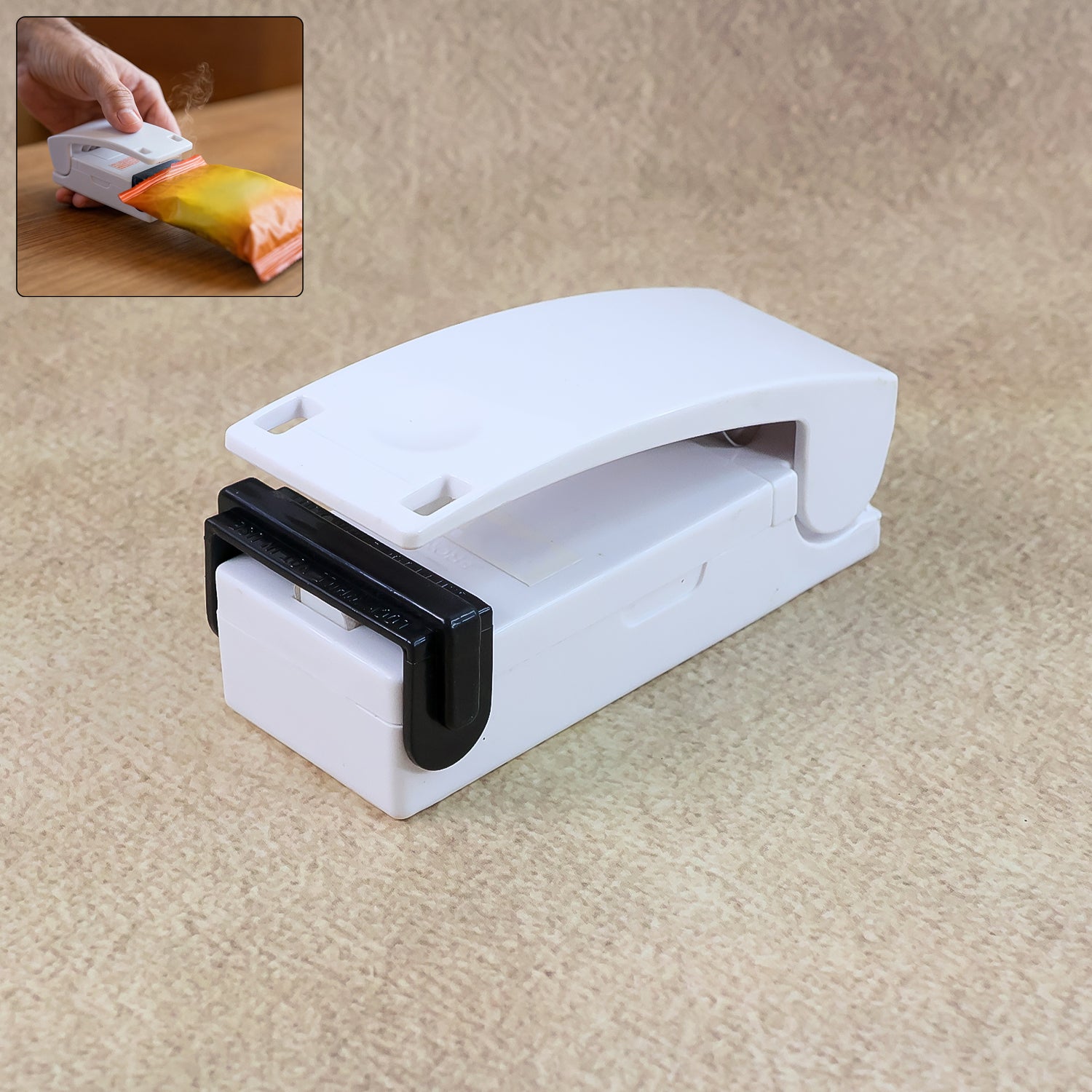 01_9b2c519b-be50-4fea-adac-47ac4e315817.jpg Portable Mini Heat Sealer Machine for Plastic Bags (1 Pc) - Front View by Nari Haat, Indian ethnic wear, women clothi...