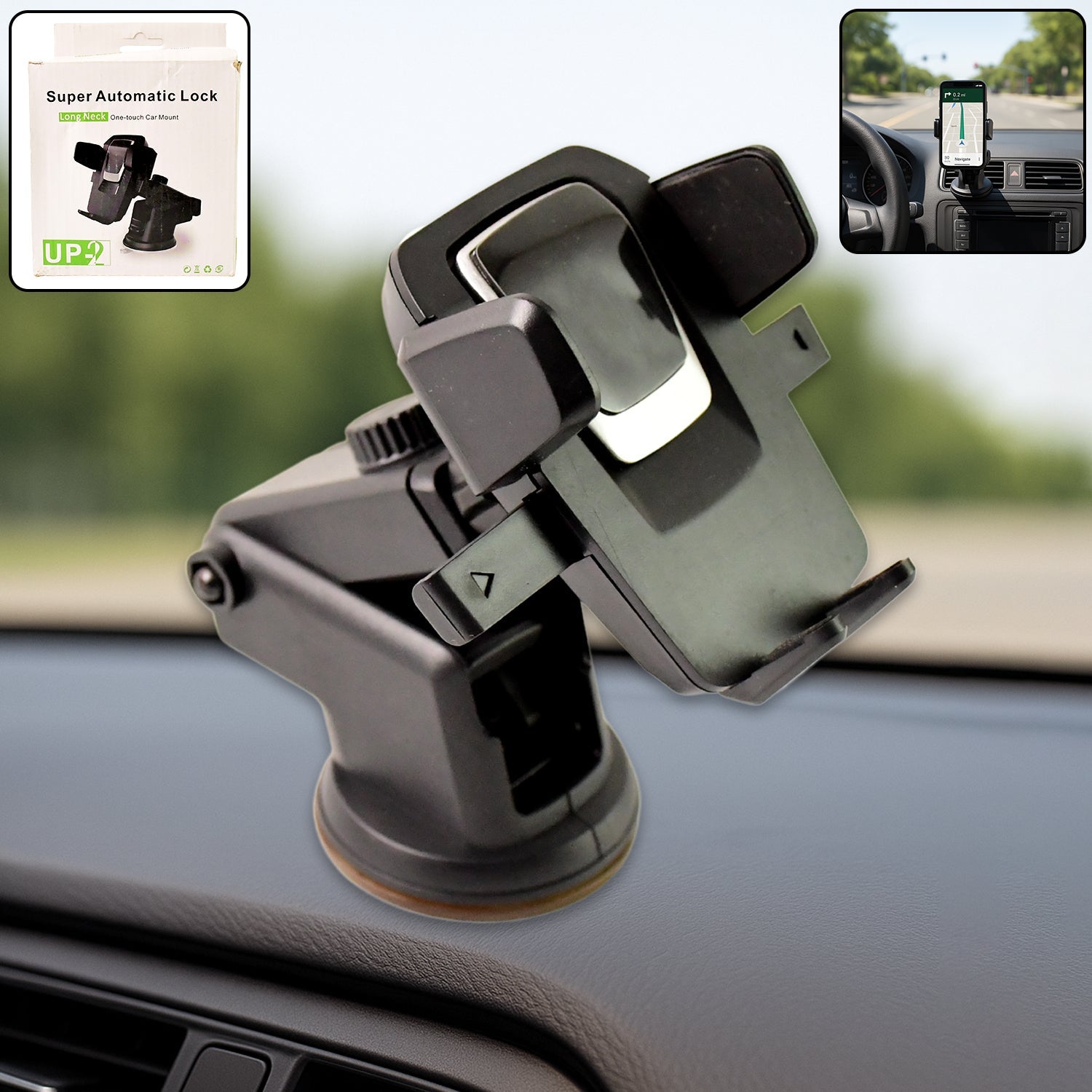 Adjustable universal car phone mount for dashboard