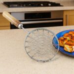 Stainless Steel Wire Skimmer with Wooden Handle (1 Pc) - Front View by Nari Haat, Indian ethnic wear, women clothing,...