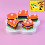 Geometric Stacking Sorter Puzzle Toy - Front View by Nari Haat, Indian ethnic wear, women clothing, designer suit