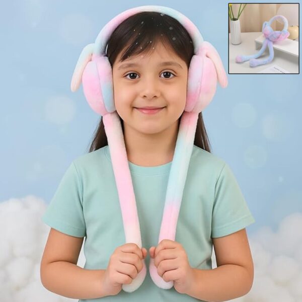 Soft Plush Winter Earmuffs for Kids (1 Pc) - Front View by Nari Haat, Indian ethnic wear, women clothing, designer suit