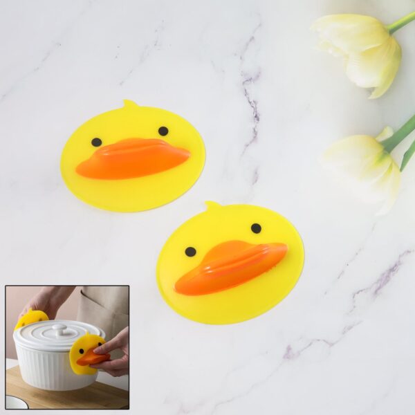 Cute Duck Shape Silicone Hot Pot Holder (2 Pc) - Front View by Nari Haat, Indian ethnic wear, women clothing, designe...