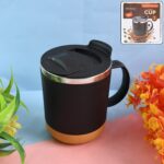 Insulated Coffee Mug with Spill-Proof Lid (Approx 450ML & 1 Pc) - Front View by Nari Haat, Indian ethnic wear, women ...