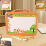 2-in-1 Double-Sided Write and Wipe Educational Drawing Board for Kids (1 Set) - Front View by Nari Haat, Indian ethni...