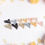 Triangle Shape Mix Color Plastic Hair Claw Clip – 12 Pc Durable Grip Women and Girls - Sleeve Design by Nari Haat, ...