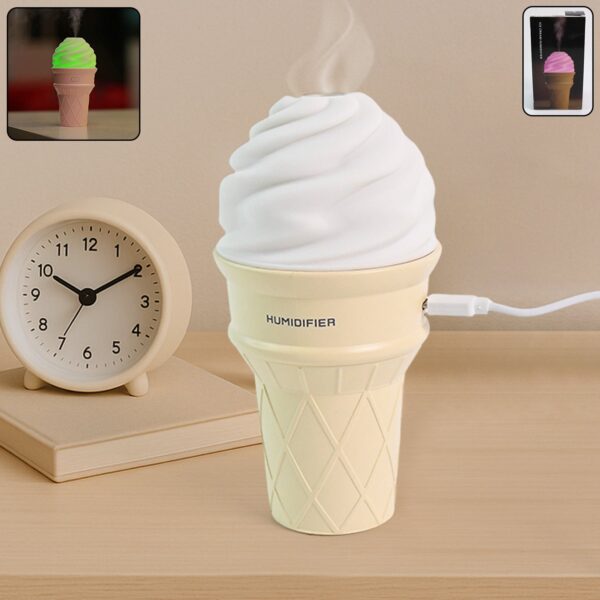 Ice Cream Cone Shape Air Freshener Humidifier (1Pc / Cream Color) - Front View by Nari Haat, Indian ethnic wear, wome...