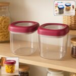 Supermom Transparent Twist Lock Kitchen Storage Container Set (Approx 800ML & 2Pc) - Front View by Nari Haat, Indian ...