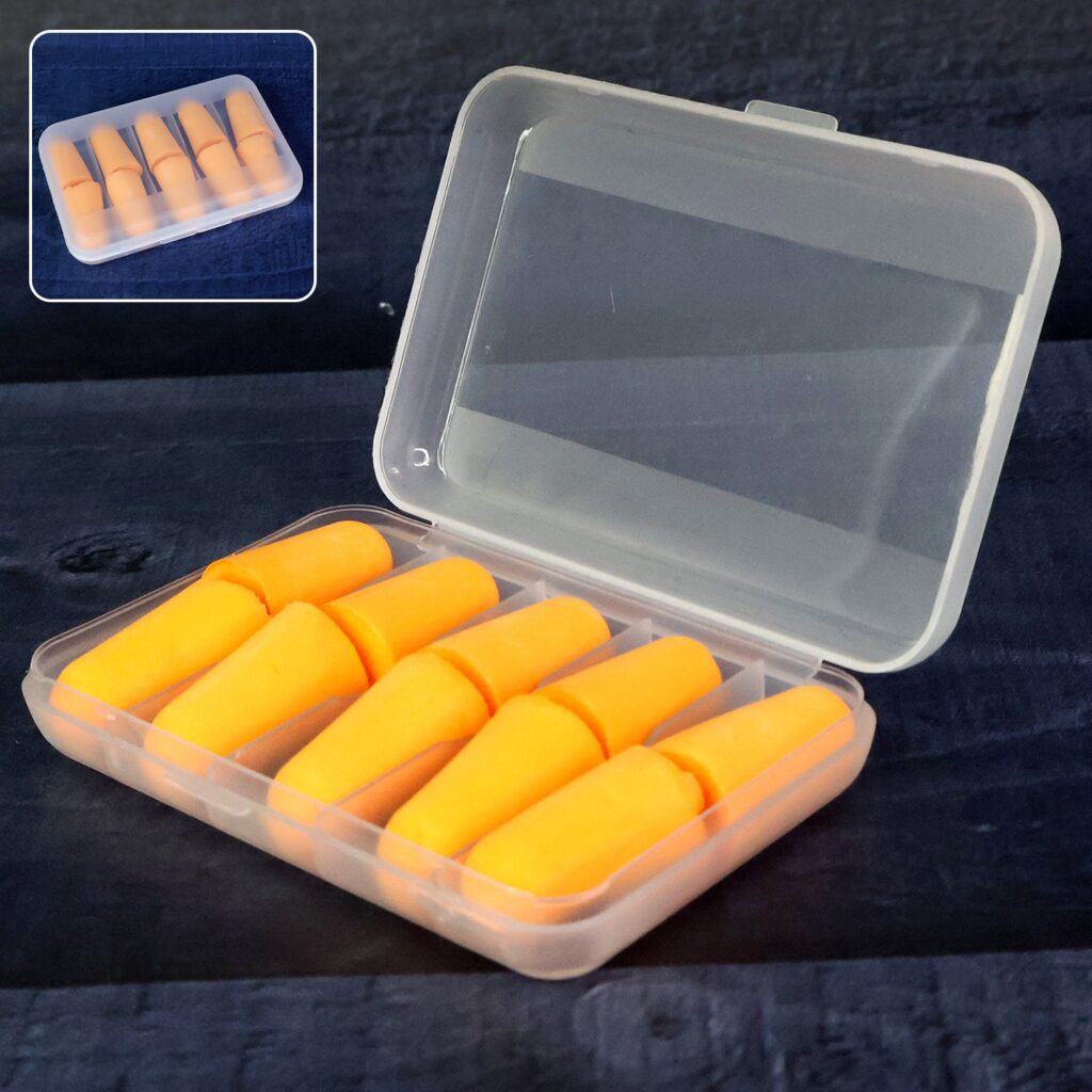Foam Ear Plugs with Portable Storage Box (5 Pairs) - Front View by Nari Haat, Indian ethnic wear, women clothing, des...