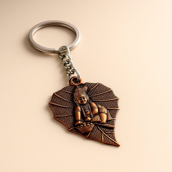 Premium Antique-Finish Metal Keychain (1 Pc) - Front View by Nari Haat, Indian ethnic wear, women clothing, designer ...