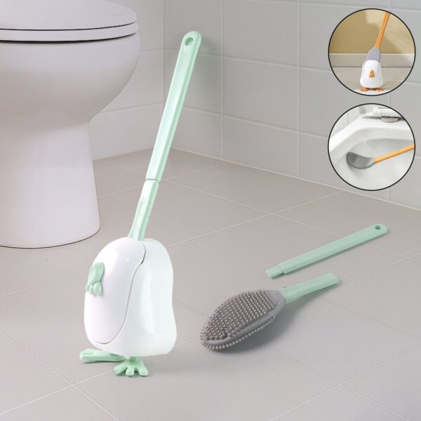 Flexible Silicone Toilet Cleaning Brush Set - Front View by Nari Haat, Indian ethnic wear, women clothing, designer suit