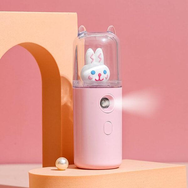 Portable Mini Facial Steamer – USB Rechargeable Nano Mist Sprayer Cute Cartoon Design - Front View by Nari Haat, In...
