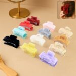 Soft Velvet Furry Hair Clutcher Clips Set (12 Pc) - Front View by Nari Haat, Indian ethnic wear, women clothing, desi...