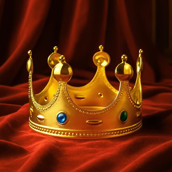 Royal Crown with Colored Gems (1 Pc / Mix Color) - Front View by Nari Haat, Indian ethnic wear, women clothing, desig...