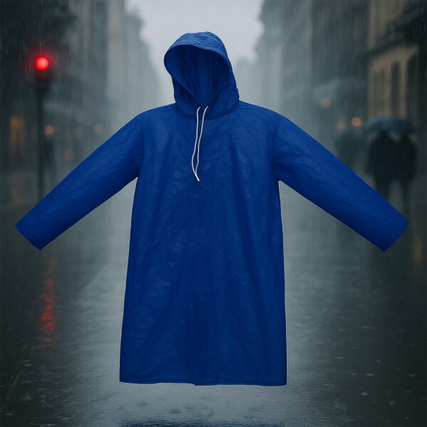 Large Durable Waterproof Hooded Raincoat For Men (1 Pc) - Front View by Nari Haat, Indian ethnic wear, women clothing...