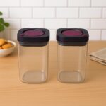 Supermom Airtight Kitchen Storage Containers (2 Pc Set / 1200ml) - Front View by Nari Haat, Indian ethnic wear, women...