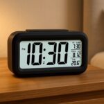 Digital LCD Alarm Clock with Backlight (1 Pc) - Front View by Nari Haat, Indian ethnic wear, women clothing, designer...