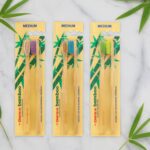 Twin pack of eco-friendly bamboo toothbrushes