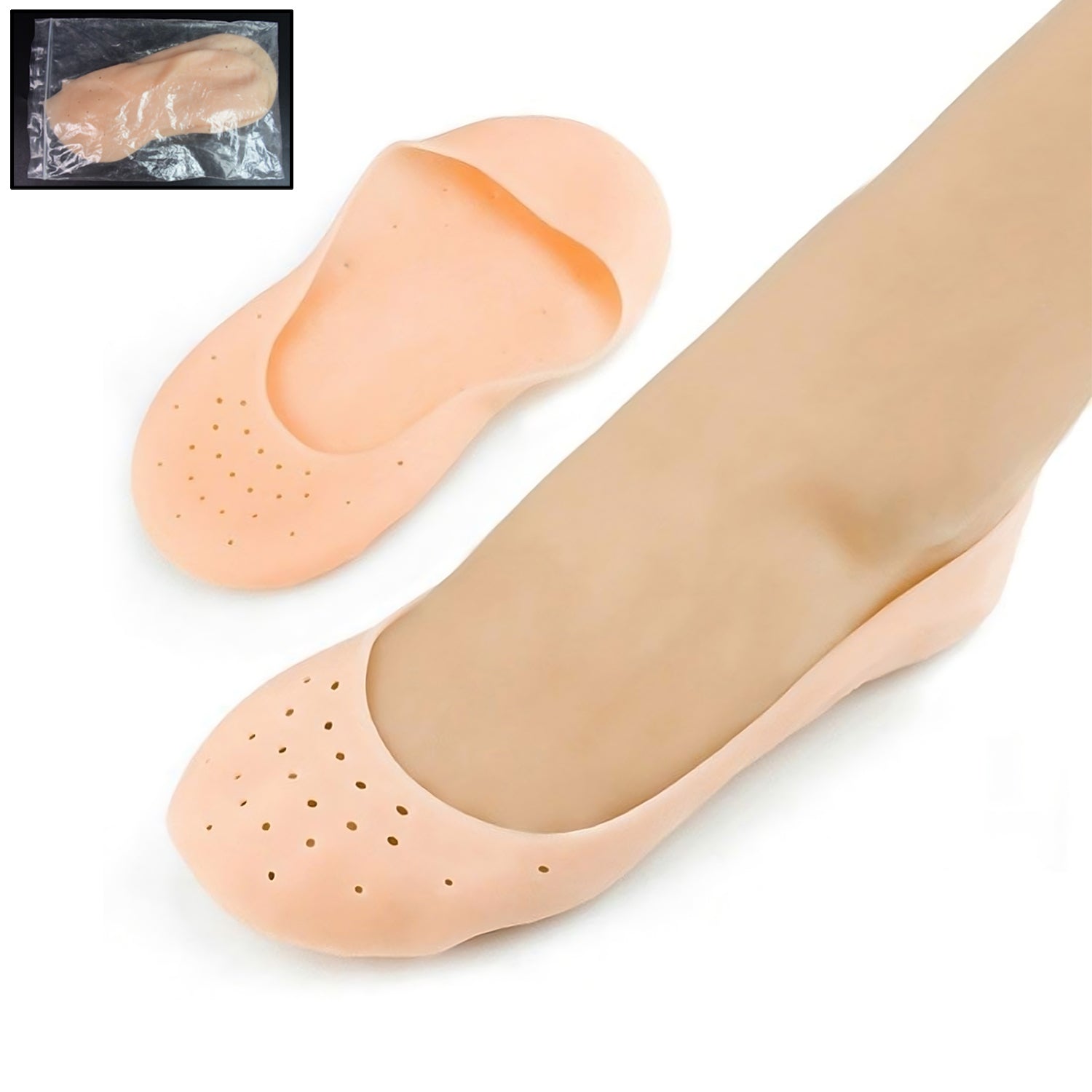 01_c334e0f4-9067-4669-b891-3a07e45f1ba6.jpg Anti-Crack Full Length Silicone Foot Protector Moisturizing Socks (1 Pair / Mix Size) - Front View by Nari Haat, Indi...