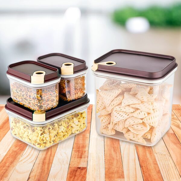 Ritu Push 'N' Lock Airtight Food Storage Container Set (4 Pc) - Front View by Nari Haat, Indian ethnic wear, women cl...