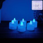 Blue LED Tea Light Candles (6 Pc) - Front View by Nari Haat, Indian ethnic wear, women clothing, designer suit