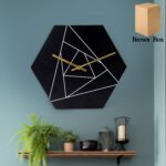 Modern Geometric Hexagon Wall Clock (1 Pc) - Closeup Embroidery by Nari Haat, Indian ethnic wear, women clothing, des...