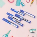Premium Permanent Blue Marker Pen Set (6 Pcs Set) - Front View by Nari Haat, Indian ethnic wear, women clothing, desi...