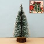 Mini Artificial Christmas Tree with Snow Effect (1 Pc) - Front View by Nari Haat, Indian ethnic wear, women clothing,...